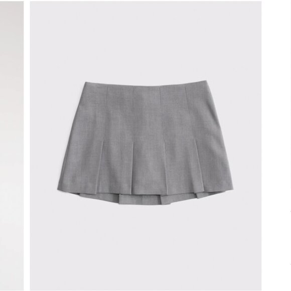 Abercrombie & Fitch Mid Rise Pleated Mini Skort Grey - women's M NWT - Picture 6 of 11